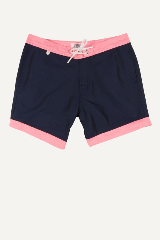 MAILLOT DE BAIN BLEU MARINE-ROSE FLUO