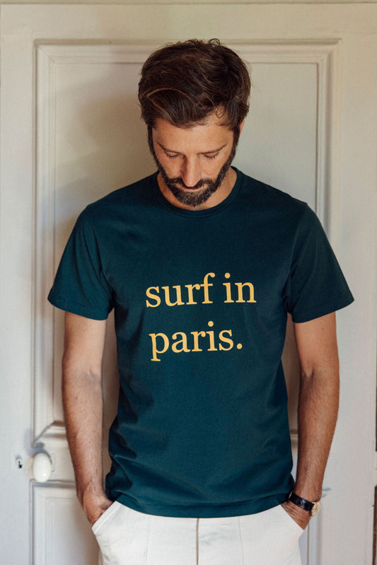 T-SHIRT SURF IN PARIS VERT /JAUNE