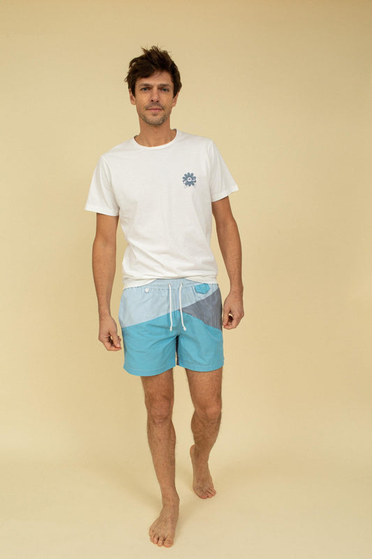 MAILLOT INDIEN  BLEU CIEL - BLANC