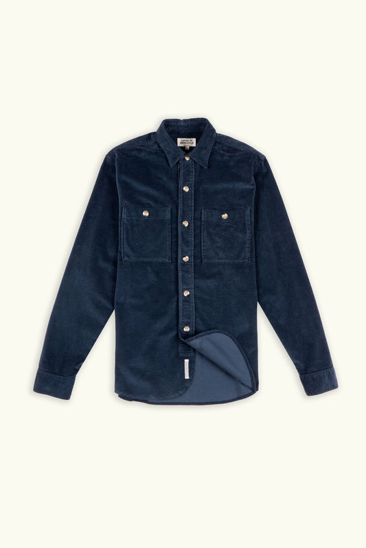 SURCHEMISE EN VELOURS BLEU MARINE