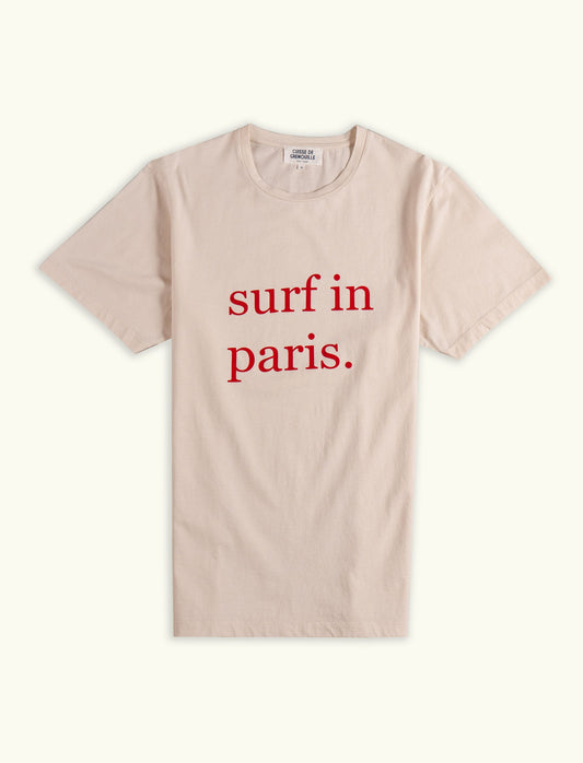 T-SHIRT SURF IN PARIS ÉCRU / ROUGE