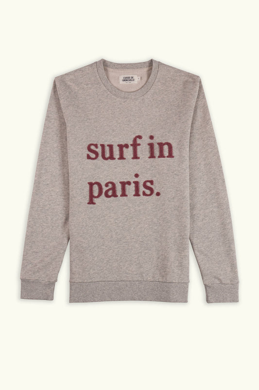 SWEATSHIRT SURF IN PARIS GRIS CHINÉ / BORDEAU