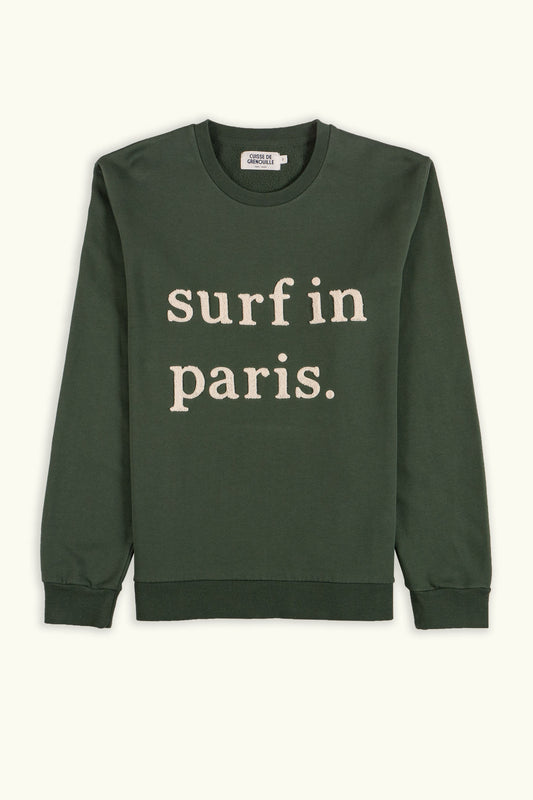 SWEATSHIRT SURF IN PARIS KAKI / CRÈME