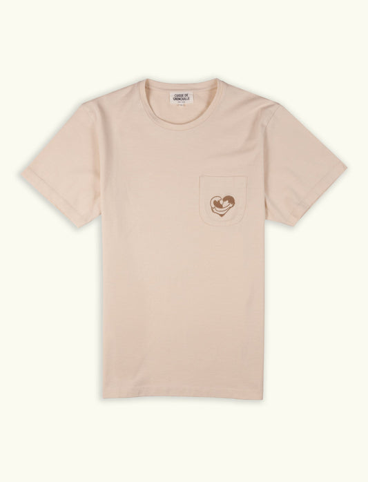 TEE-SHIRT COEUR OCÉAN ECRU
