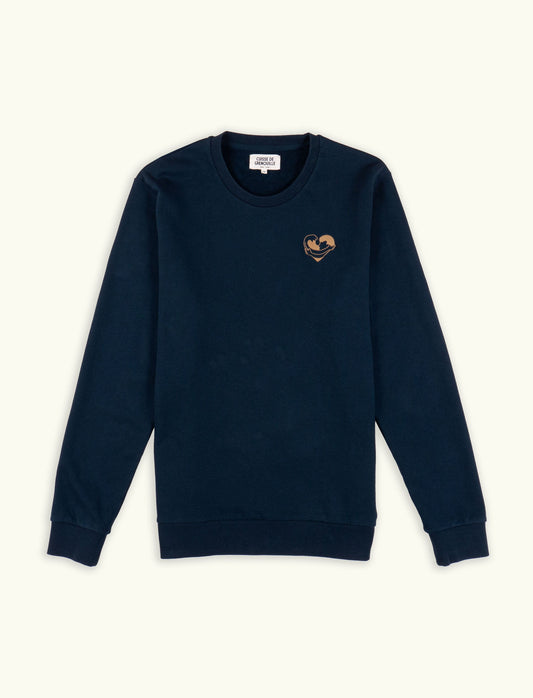 SWEATSHIRT COEUR OCÉAN BLEU MARINE