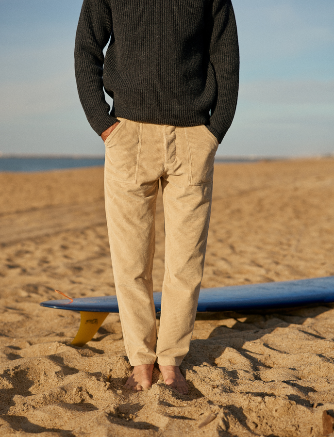 cuisse de grenouille FATIGUE PANT VELOURS BEIGE