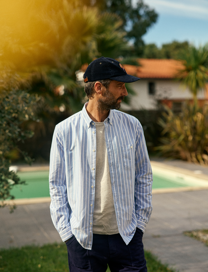 cuisse de grenouille CHEMISE OXFORD EN COTON RAYURES BLEU BLANC