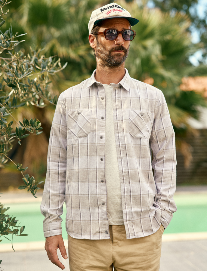 cuisse de grenouille CHEMISE KLOTAIRE GRIS - BLANC