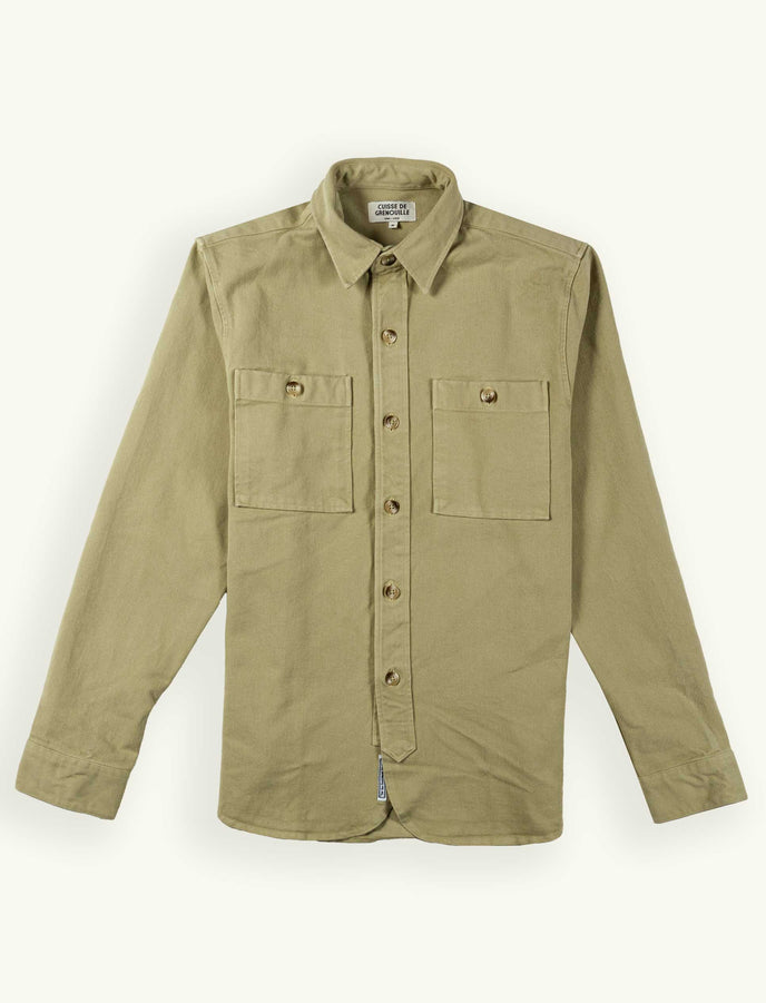 cuisse de grenouille SURCHEMISE EN TWILL VERT DESERT SAFARI