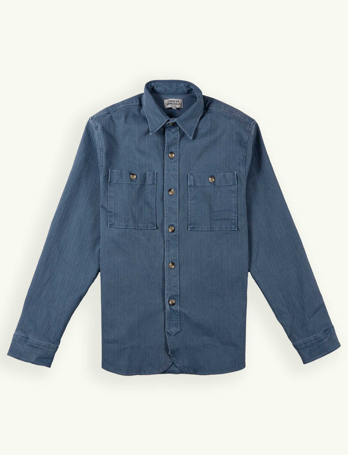 cuisse de grenouille SURCHEMISE TEXTURÉE BLEU ARDOISE