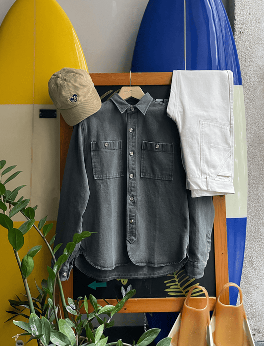 SURCHEMISE TWILL GRIS DÉLAVÉ