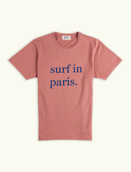TEE-SHIRT SURF IN PARIS VIEUX ROSE / BLEU