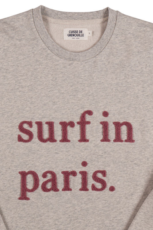 SWEATSHIRT SURF IN PARIS GRIS CHINÉ / BORDEAU