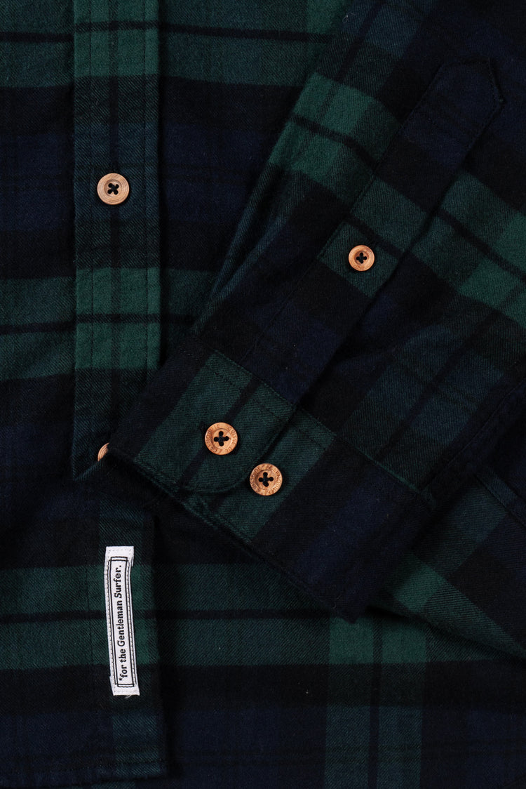 CHEMISE OXFORD BROSSÉ TARTAN BLEU / VERT