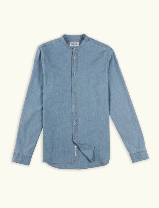 CHEMISE COL MAO EN CHAMBRAY