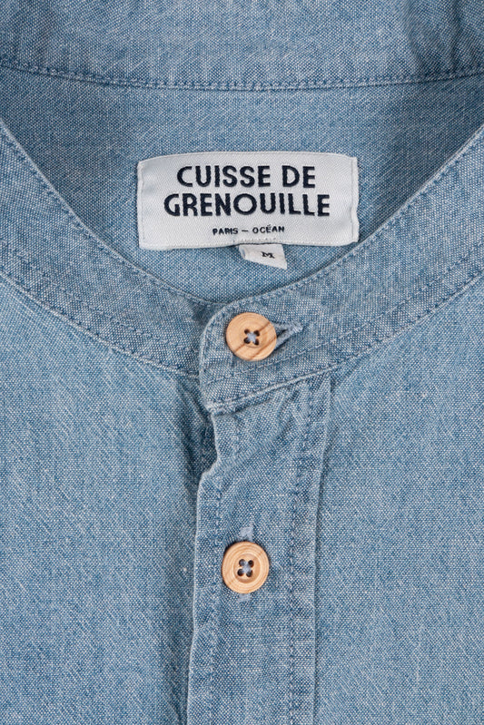 CHEMISE COL MAO EN CHAMBRAY