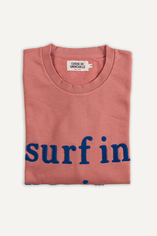 SWEATSHIRT SURF IN PARIS VIEUX ROSE / BLEU