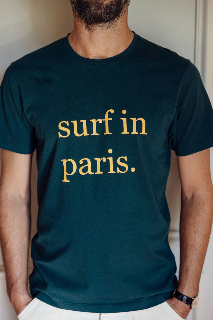 T-SHIRT SURF IN PARIS VERT /JAUNE