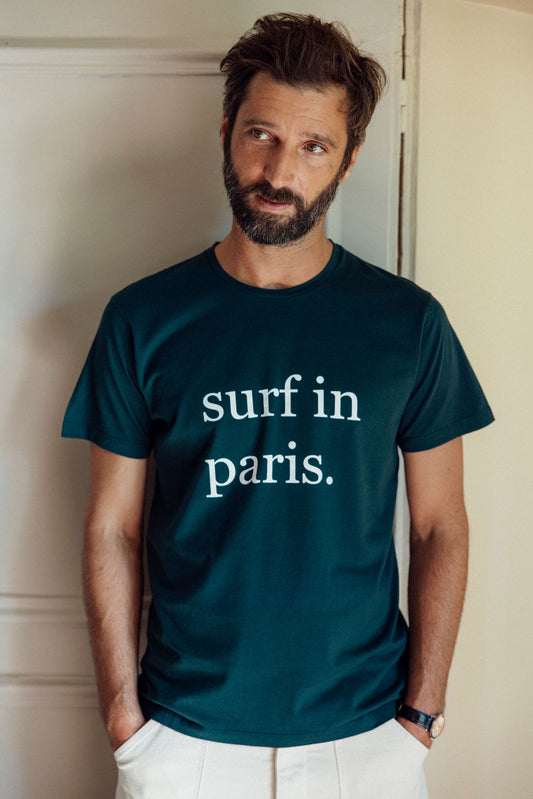 T-SHIRT SURF IN PARIS VERT / BLANC
