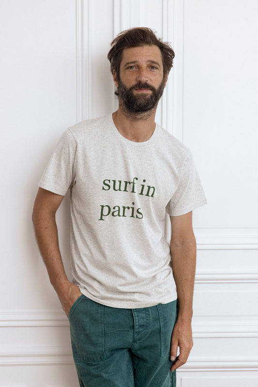 SURF IN PARIS GRAY / GREEN T-SHIRT