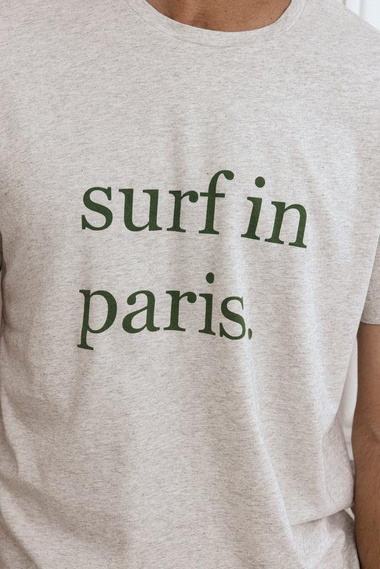 SURF IN PARIS GRAY / GREEN T-SHIRT