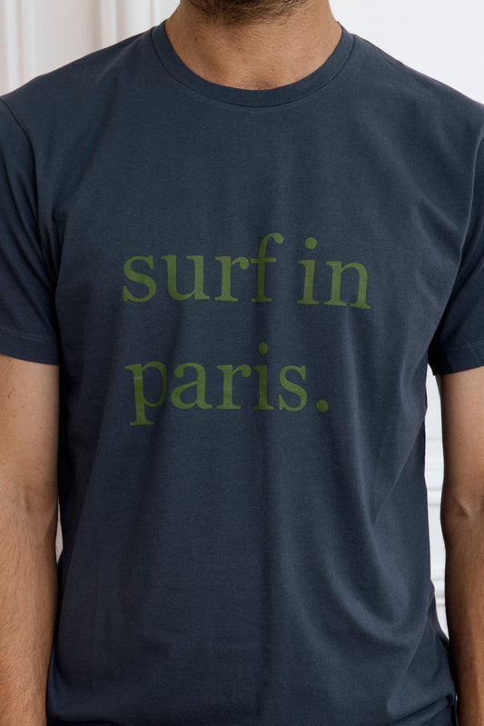 T-SHIRT SURF IN PARIS BLEU MARINE / VERT