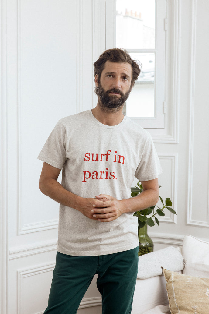 cuisse de grenouille TEE-SHIRT SURF IN PARIS GRIS / ROUGE