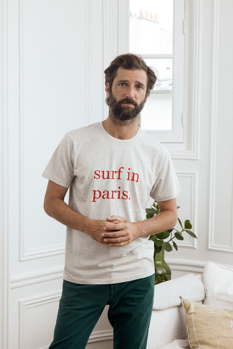 T-SHIRT SURF IN PARIS GRIS / ROUGE