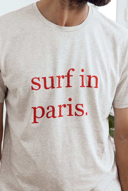T-SHIRT SURF IN PARIS GRIS / ROUGE