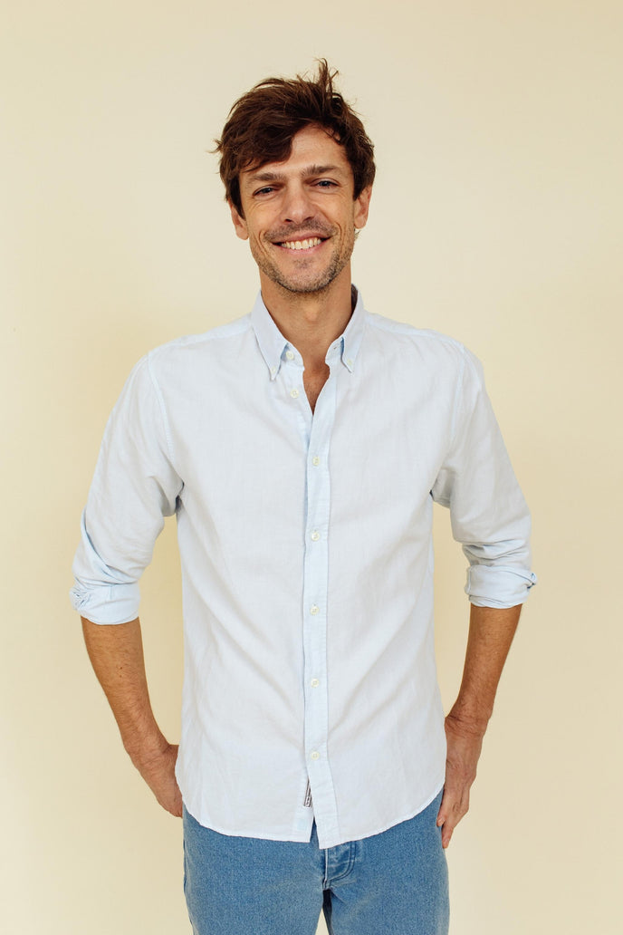 cuisse de grenouille CHEMISE NICOLAS BLEU CIEL