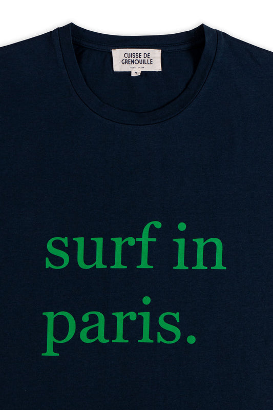 T-SHIRT SURF IN PARIS BLEU MARINE / VERT