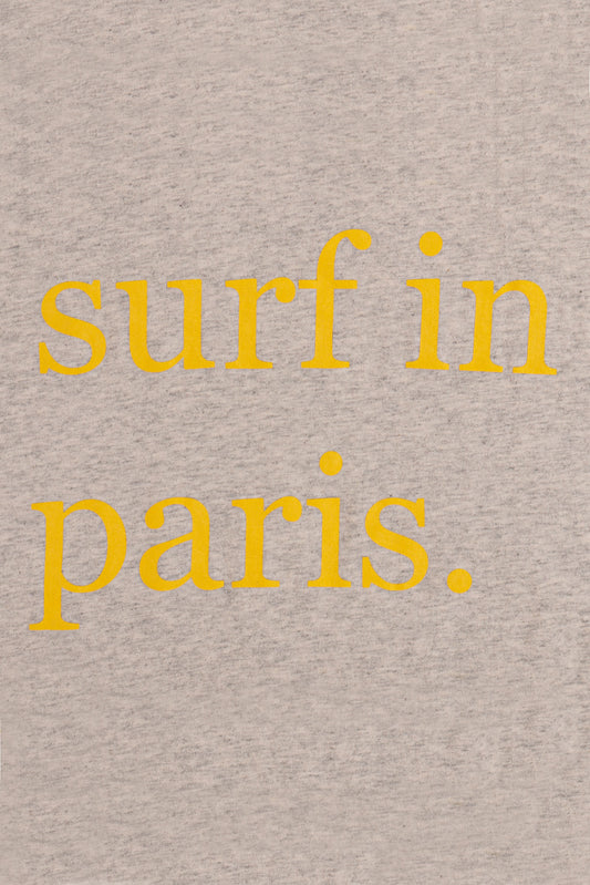 TEE-SHIRT SURF IN PARIS GRIS CLAIR CHINÉ / JAUNE