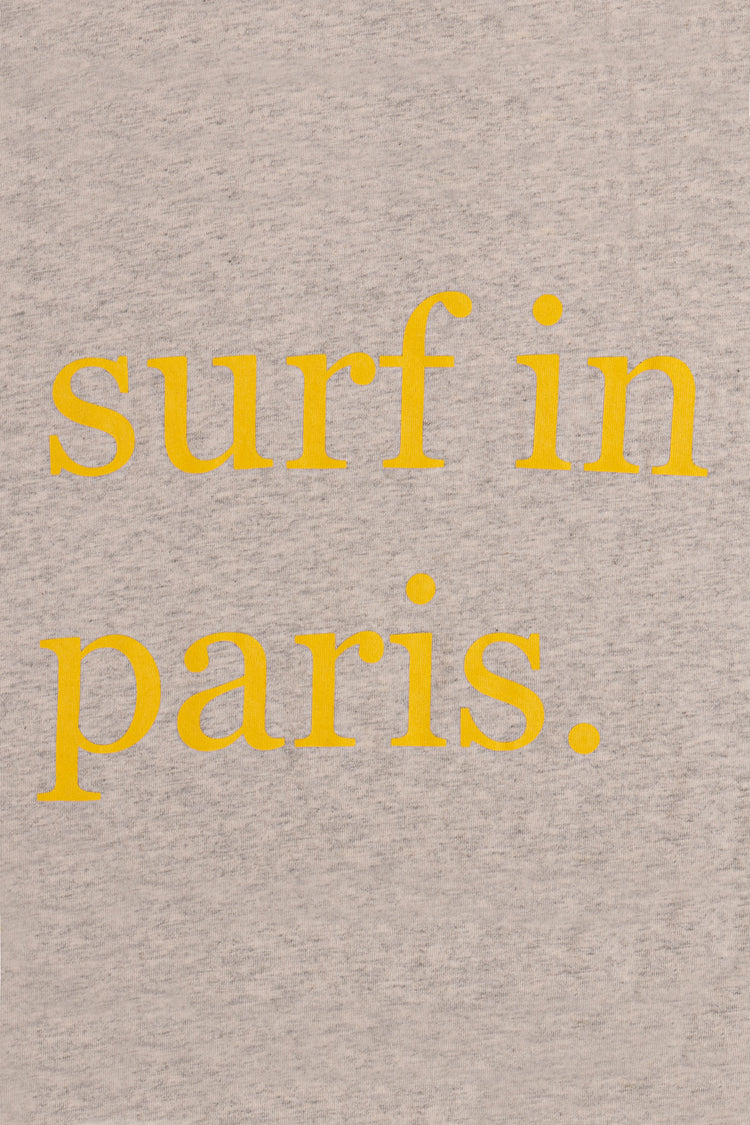T-SHIRT SURF IN PARIS GRIS CLAIR CHINÉ / JAUNE