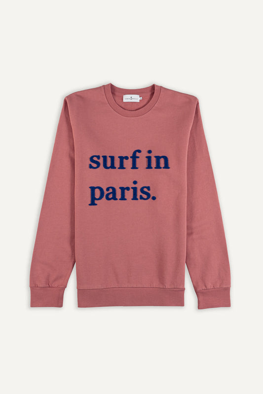 SWEATSHIRT SURF IN PARIS VIEUX ROSE / BLEU