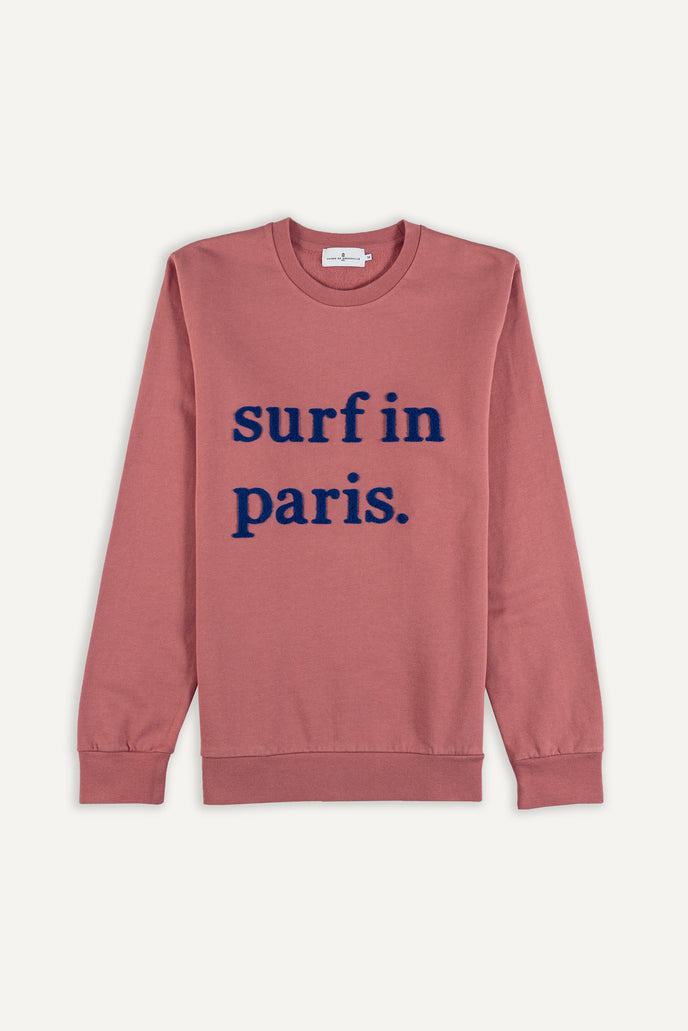 cuisse de grenouille SWEATSHIRT SURF IN PARIS VIEUX ROSE / BLEU